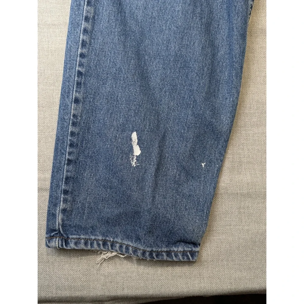 Levis 550 Relaxed Fit Jeans Mens 34x32 Medium Wash Blue Tapered Leg Paint Stains - Picture 7 of 15